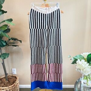 The Elder Statesman 100% Cashmere Lounge Pants Women’s S Striped Flare Legs RARE